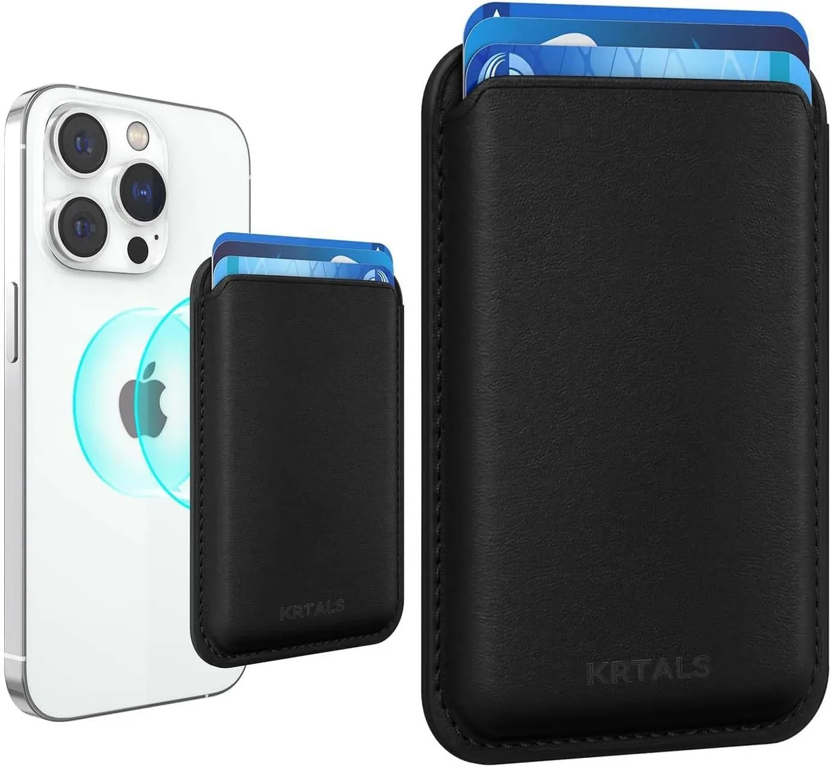  KRTALS Magnetic RFID Leather Card Holder Black N52 4200Gs iPhone 12-17 — product photo