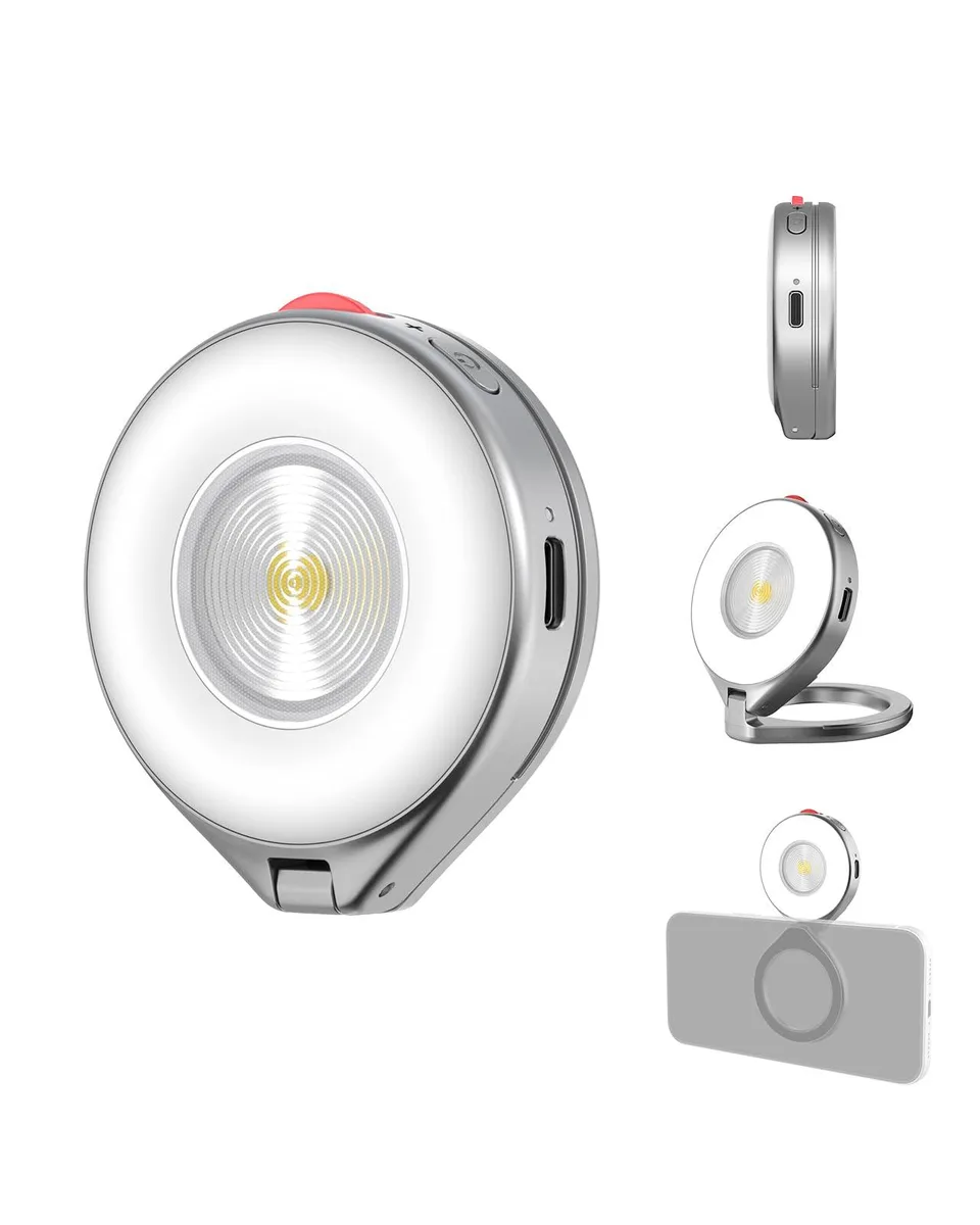  TELESIN P5-BGD-17-SR Magnetic Selfie Light Silver 15W 180° Bluetooth — product photo