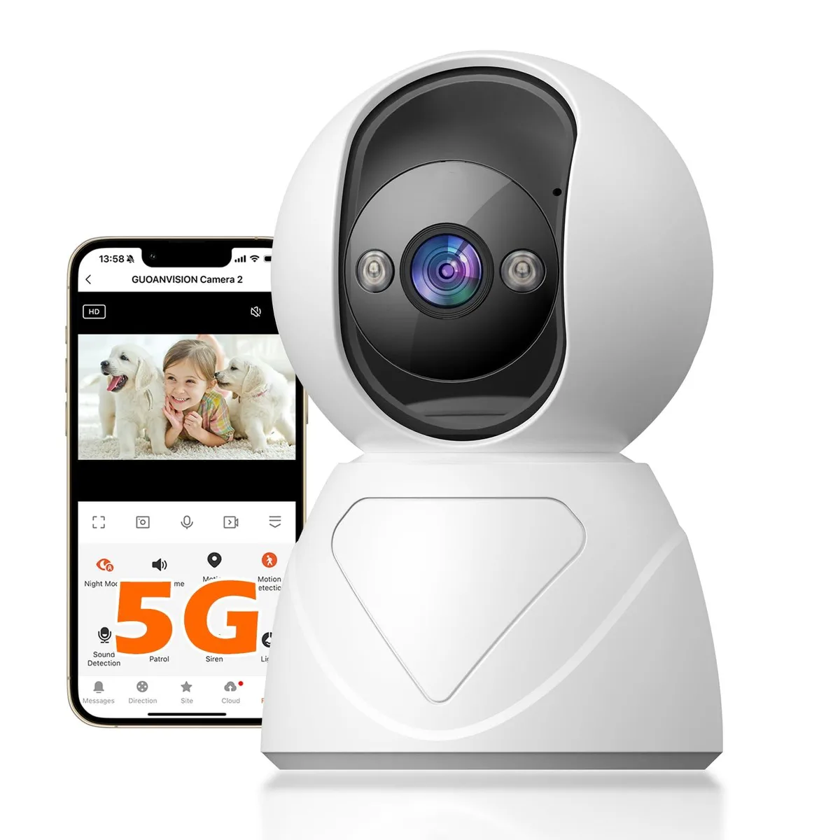 Clover US-S800 3MP Wireless Surveillance 360° Pan/Tilt 5G/2.4G 3X Zoom — product photo
