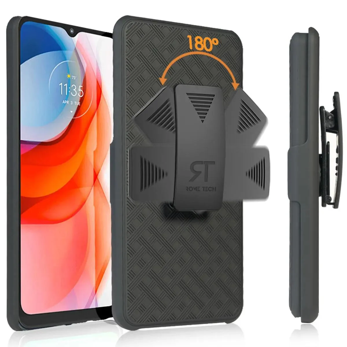 Rome Tech Rome Tech Moto G Play (2021) Belt Clip Holster Case Black — product photo