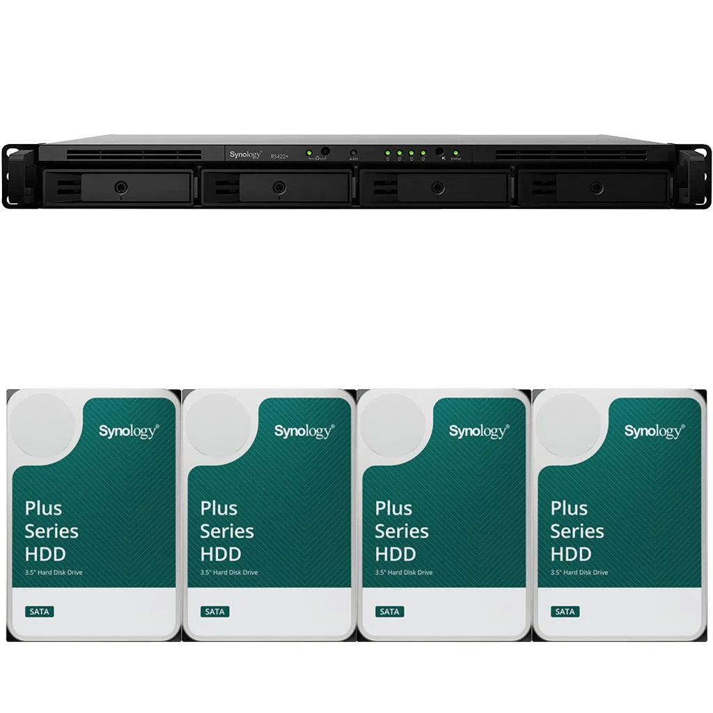 Synology Inc. Synology RS422+ 4-Bay Rackmount NAS 2GB RAM 24TB (4 x 6TB) Drives — product photo