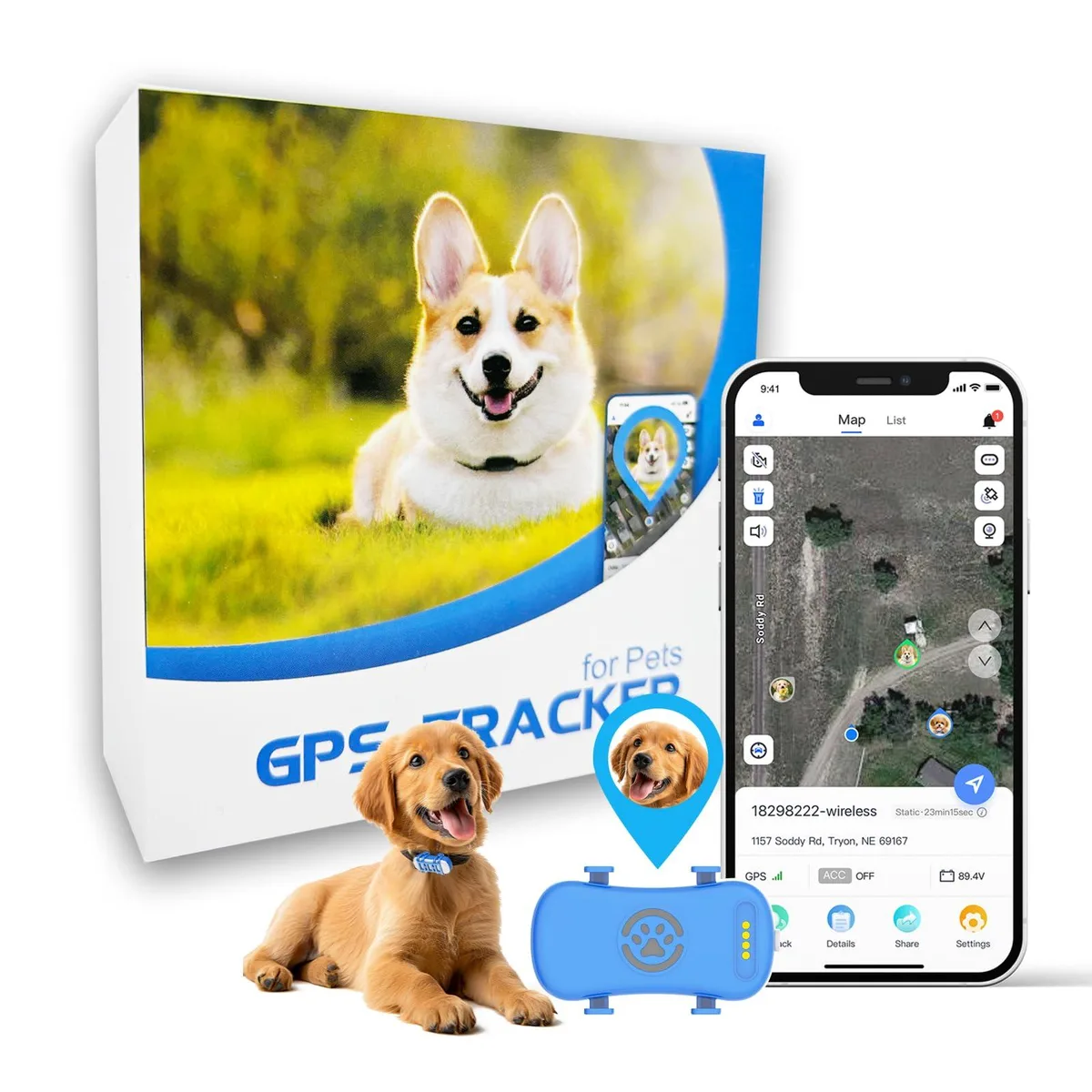  PAW GP30 Pet - Tech GPS Tracker for Dogs, Geo-Fence, Real-Time Tracking, IP66, Subscription Needed — product photo