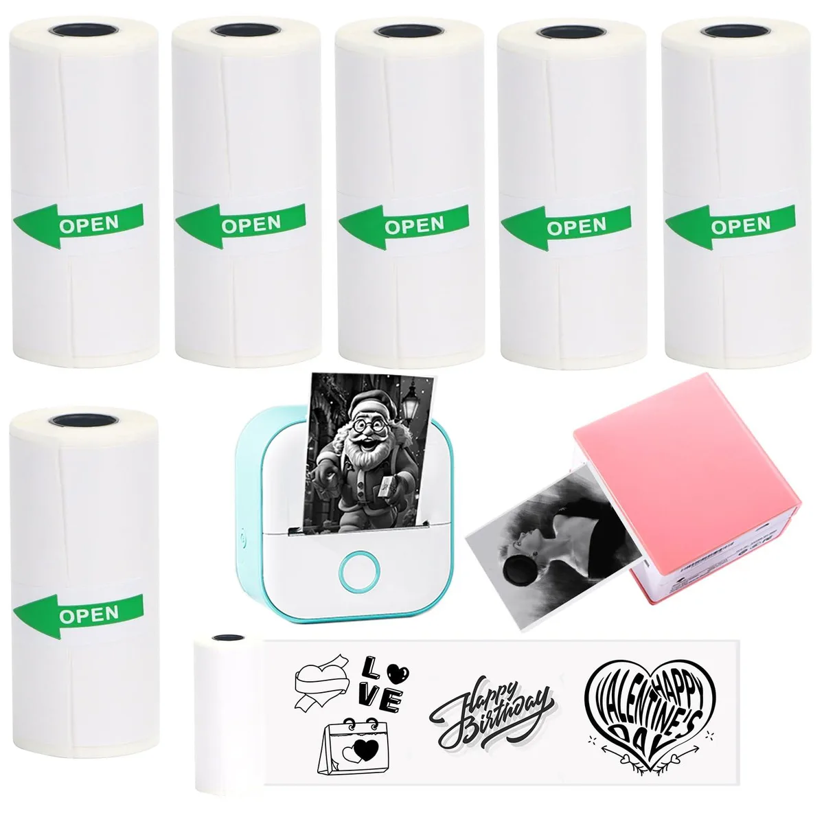  Thermal Sticker Paper 53 x 28 mm 6 Rolls — product photo