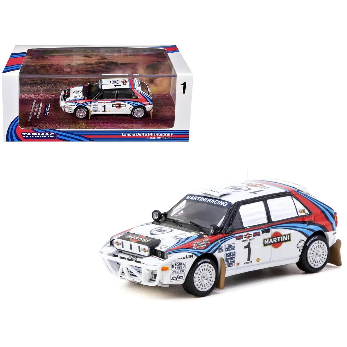 Tarmac Works Tarmac Works Lancia Delta HF Integrale #1 Martini Racing 1992 1/64 hobby collectible — product photo