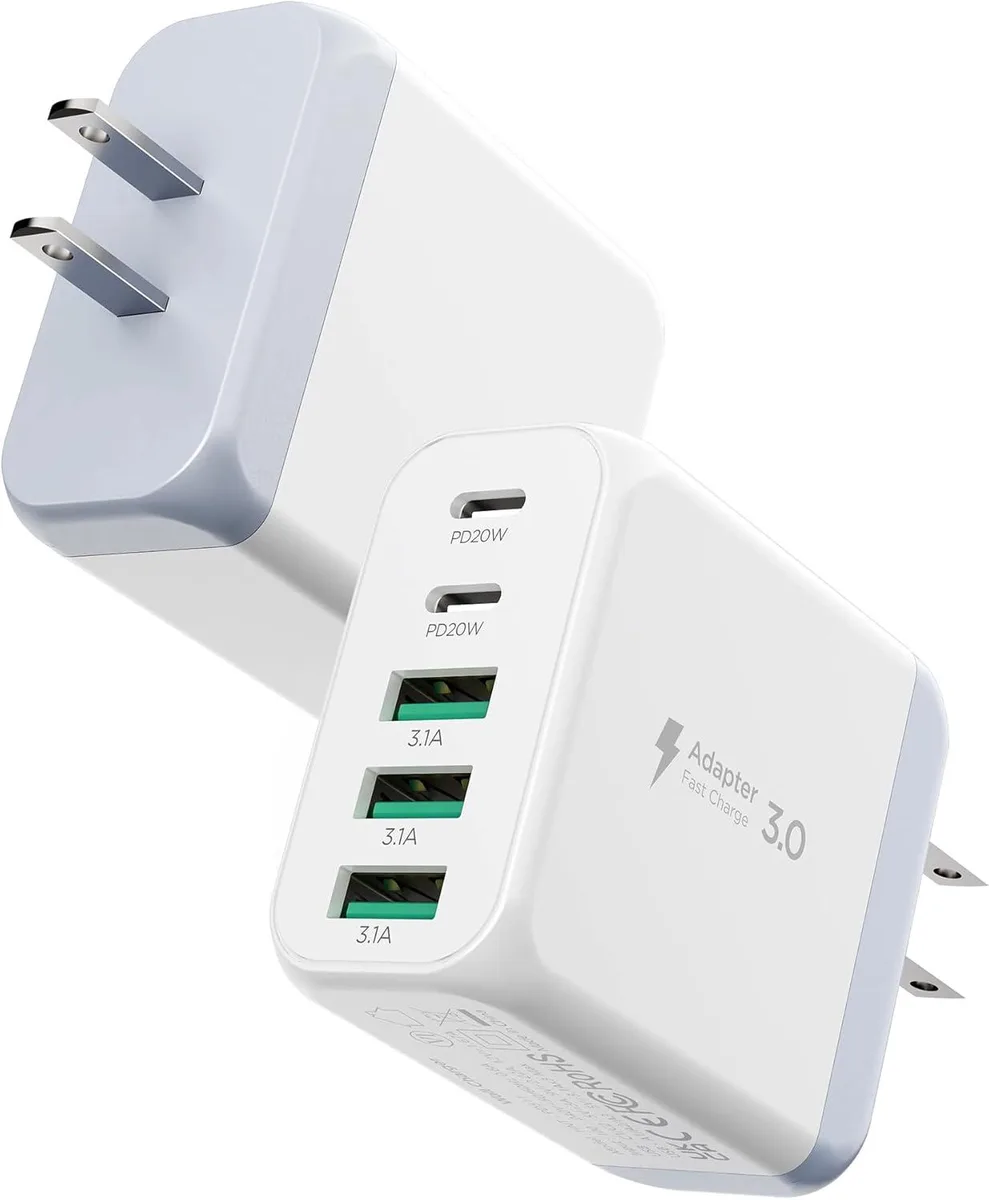 ONITOON ONITOON 50W 5-Port USB Wall Charger 2-Pack White — product photo