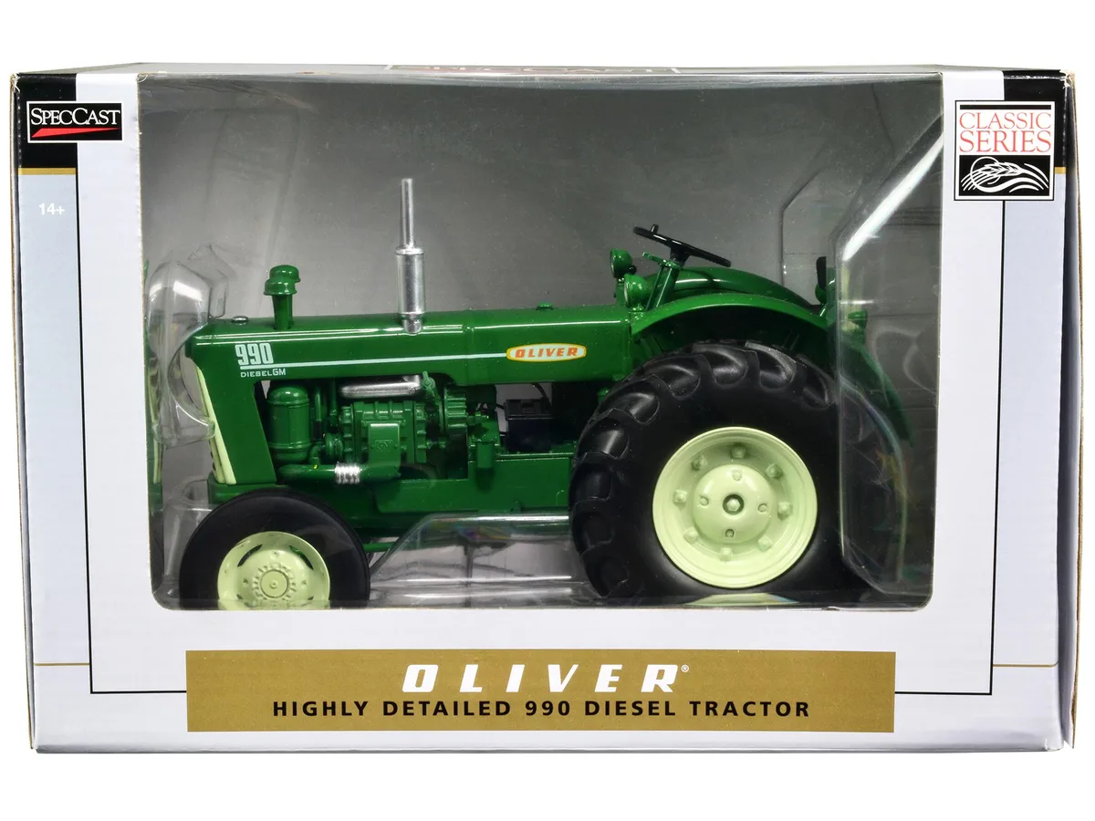 SpecCast Collectibles SpecCast Collectibles Oliver 990 Wide Front Diesel Tractor Green Classic Series 1/16 Diecast Hobby Collectible — product photo