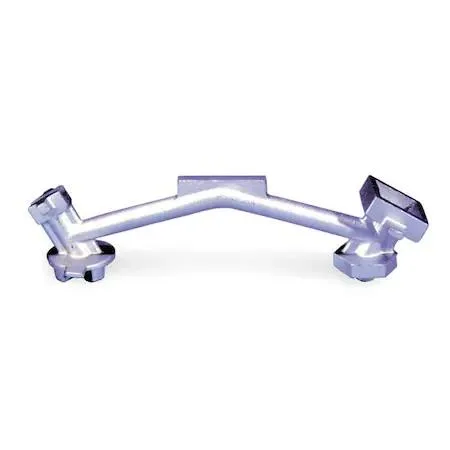 Silver-coated cast iron drum plug wrench with offset handle, 13 3/4 inches long