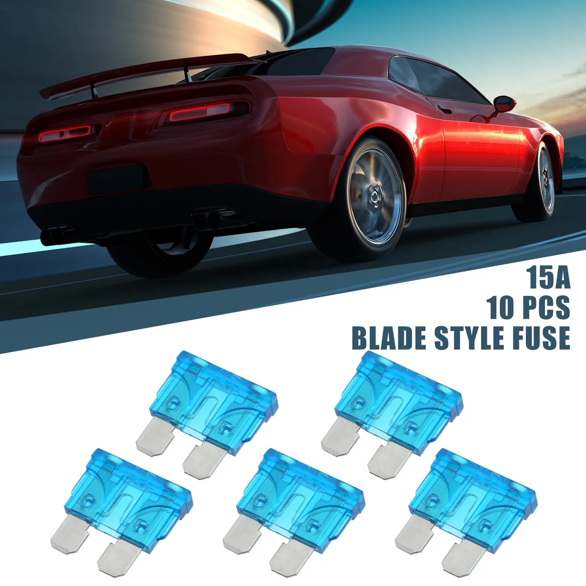 Unique-Bargains Unique-Bargains 10pcs Blade Fuses 15A Blue — product photo