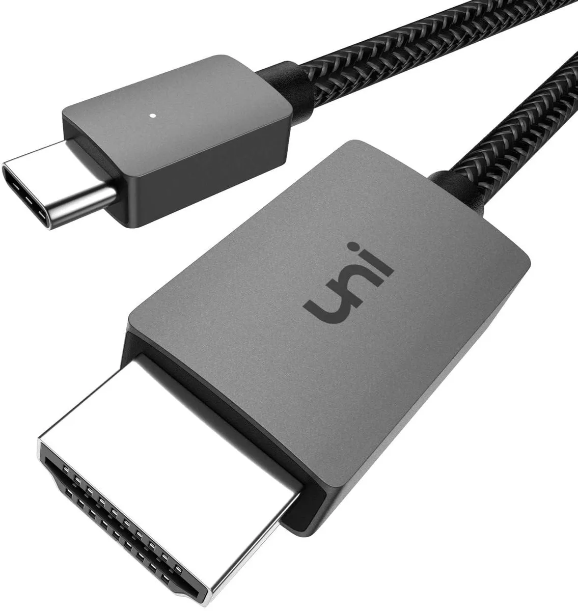  uni UNIHDM01-30 USB C to HDMI Cable 6ft 4K@30Hz Grey Nylon — product photo