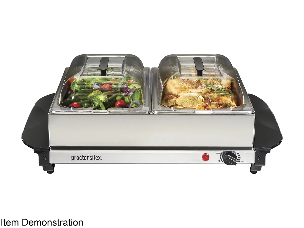Proctor Silex Proctor Silex 34320 Buffet Server &amp; Warming Tray, 2 × 2.5 qt Pans — product photo