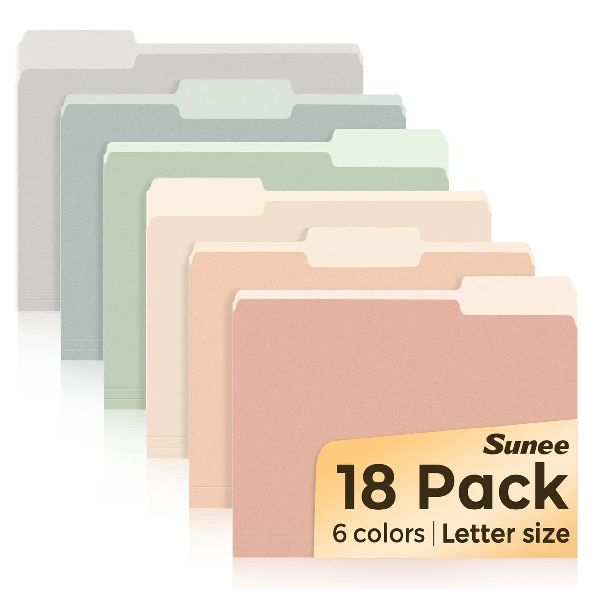 Eighteen pastel manila folders in a stacked pack