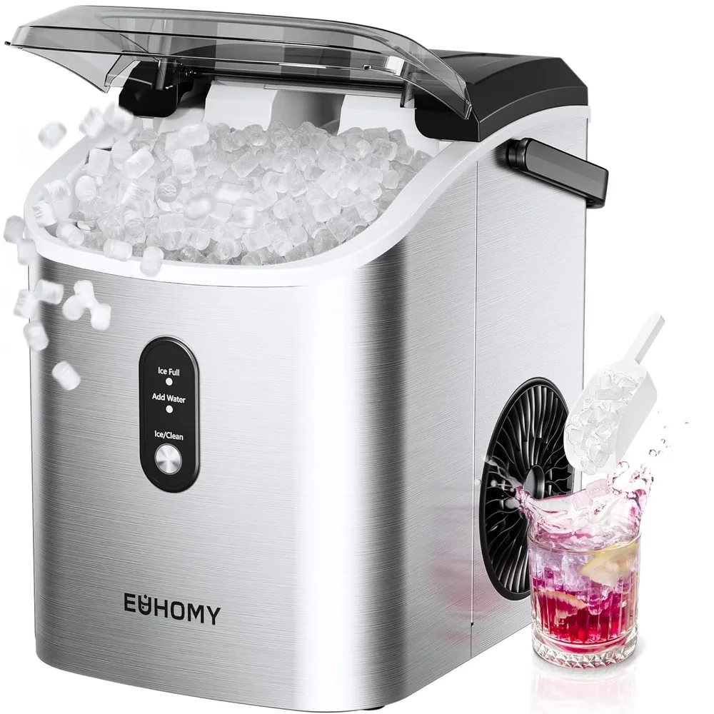 EUHOMY EUHOMY IM002NSI silver nugget ice maker 34 lb/day 1.8 lb basket 9.5x11.4x12.8 in  — product photo