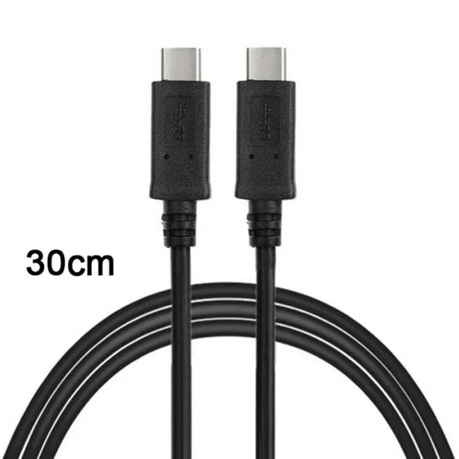 Cablecc Cablecc USB-C 3.1 Male to Male Cable 30cm Black — product photo