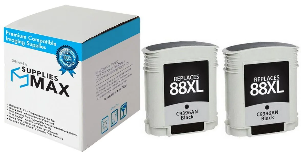 SuppliesMax SuppliesMax HP CC605BN Black Inkjet Cartridge 2 Pack 2450 Pages — product photo