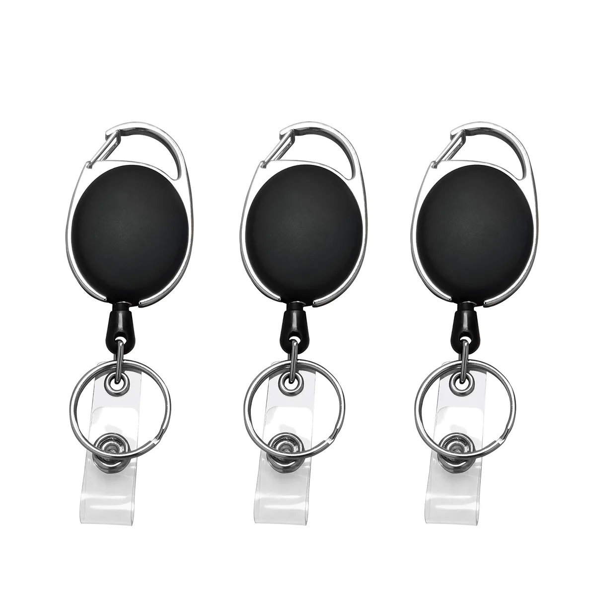  JIKIOU 43396-132358 Retractable Badge Reel Keyholder 3 Pack 60cm Cord — product photo