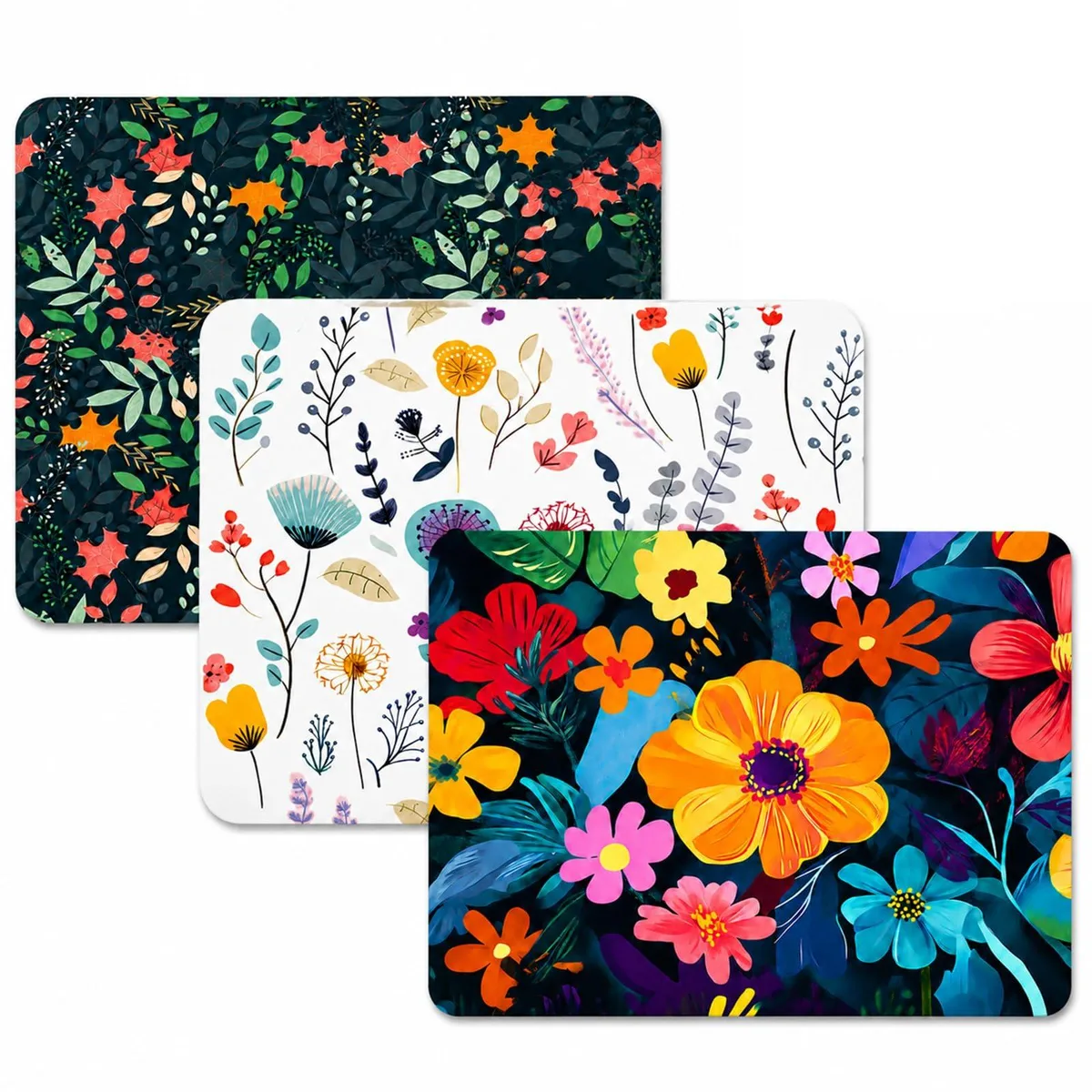  Anpuimult 3 Pcs Vintage Flower Mouse Pad 7.87×9.45 in — product photo