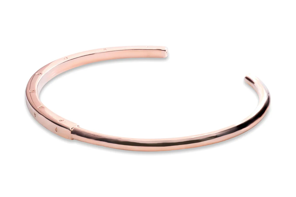 PANDORA PANDORA Signature ID Bangle 14ct Rose Gold-Plated Metal Blend bracelet — product photo