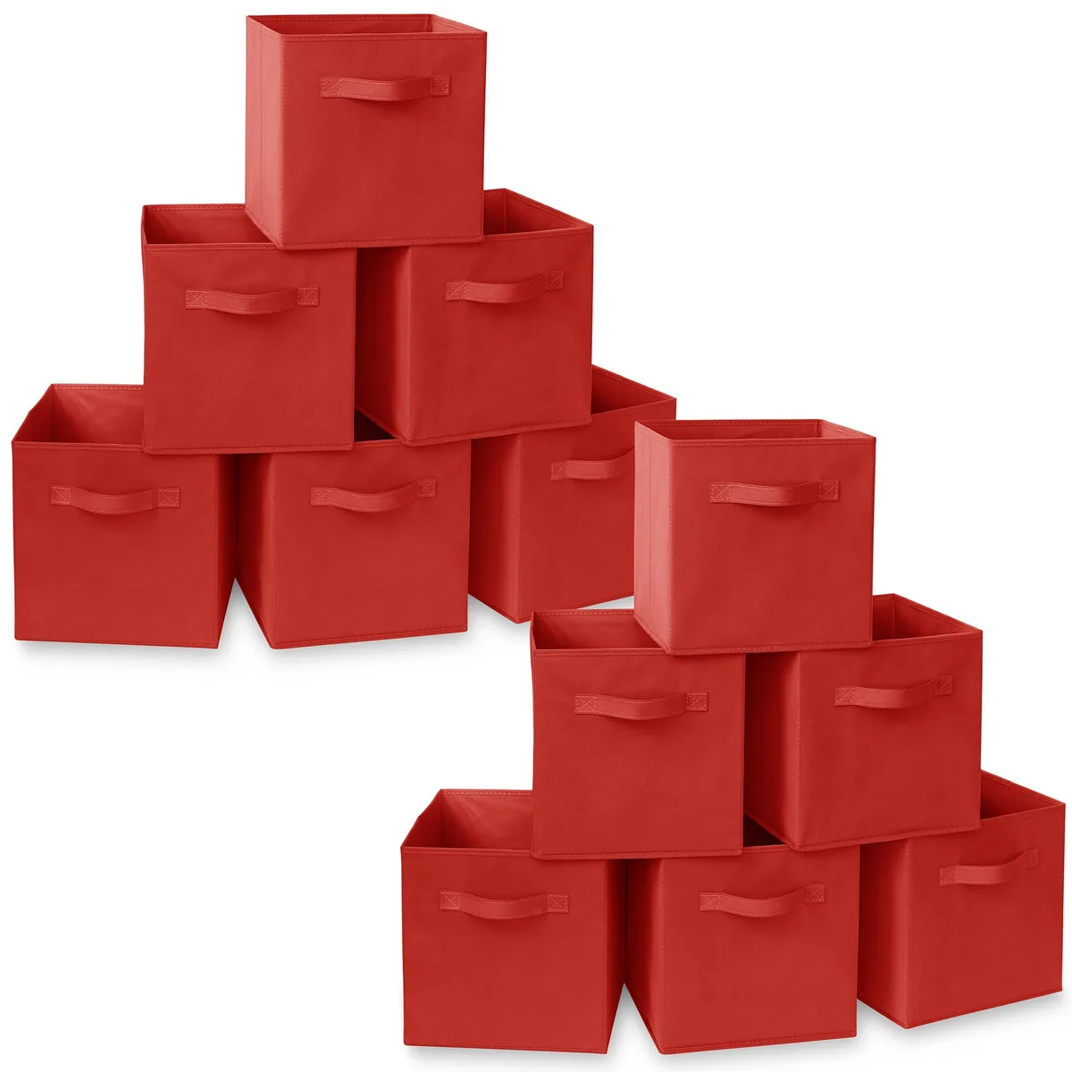 Casafield Casafield Set of 12 Collapsible Fabric Cube Storage Bins Red 11 in — product photo