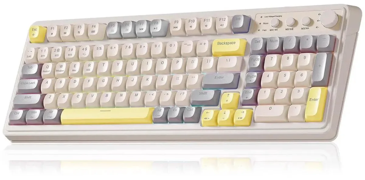 AULA AULA S99 Grey & Yellow Gaming Keyboard — product photo