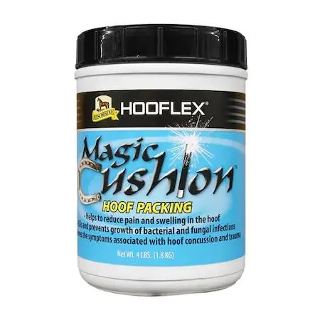 Blue plastic tub labelled Absorbine 429 Magic Cushion 4 lbs