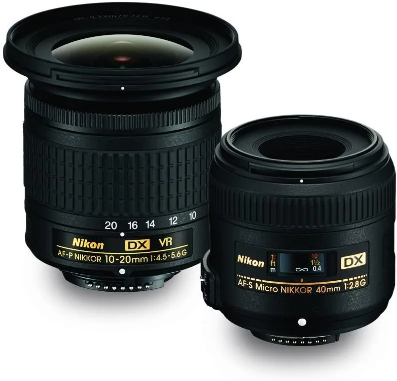 Nikon Inc Nikon AF-P DX NIKKOR 10-20mm f/4.5-5.6G VR &amp; AF-S DX Micro NIKKOR 40mm f/2.8G camera lens kit — product photo