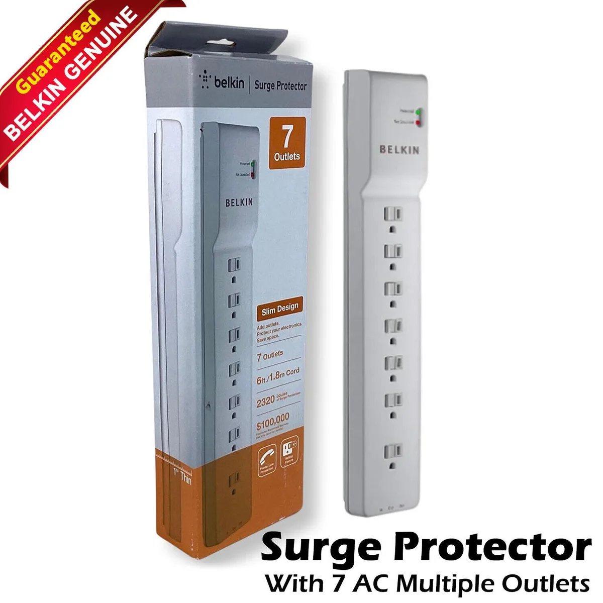 HP HP AG290AA Surge Protector 7-Outlet 2320 Joules 6ft Cord — product photo