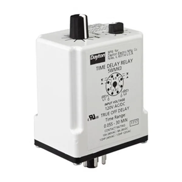 Dayton Dayton 5WMK0 Time Delay Relay 120V AC/DC 10A DPDT video accessory — product photo