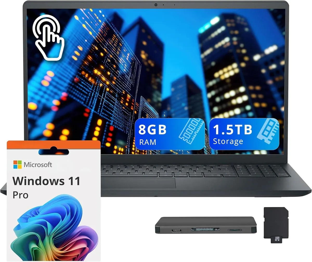 DELL DELL Inspiron 15.6" FHD Touchscreen Business Laptop i5-1334U 8GB 512GB + 1TB Docking Station Set — product photo