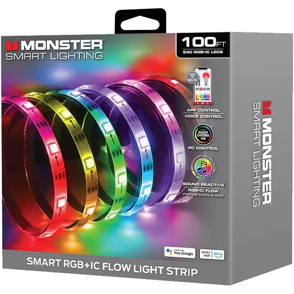 100 foot flexible LED light strip on a reel, multi-color flow illumination