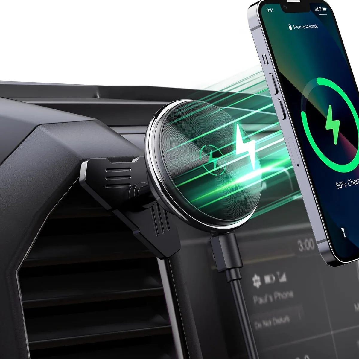 Keyence Keyence Wireless Charger Magnetic Vent Phone Mount 2015-2020 F-150 2017-2021 Super Duty 2018-2021 Expedition — product photo