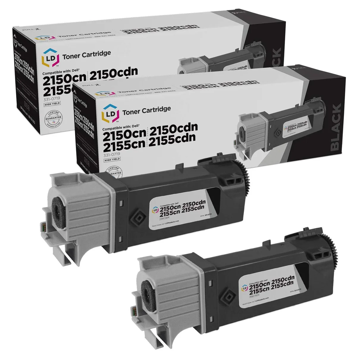 LD Products LD Products Compatible Toner Cartridge for Dell 331-0719 MY5TJ High Yield Black 2-Pack — product photo