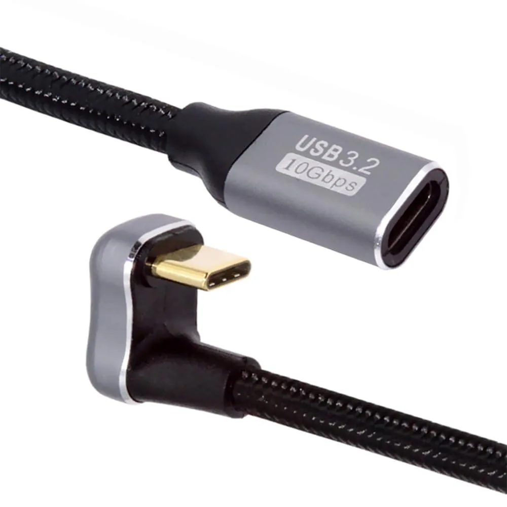 Fervit Fervit Opposite U Shape Back Angled USB-C 3.1 Male to Female Extension Cable 10Gbps 100W 100cm — product photo
