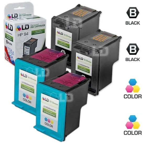 LD Products LD Products HP 94 &amp; 95 Remanufactured Ink Cartridges 2 Black 2 Color — product photo