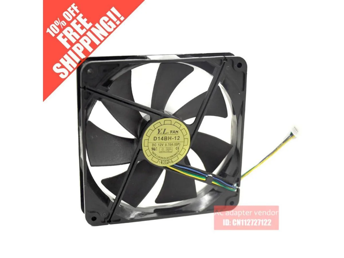 Fans Fans D14BH-12 14025 14CM 12V .70A 4-wire PWM case fan — product photo