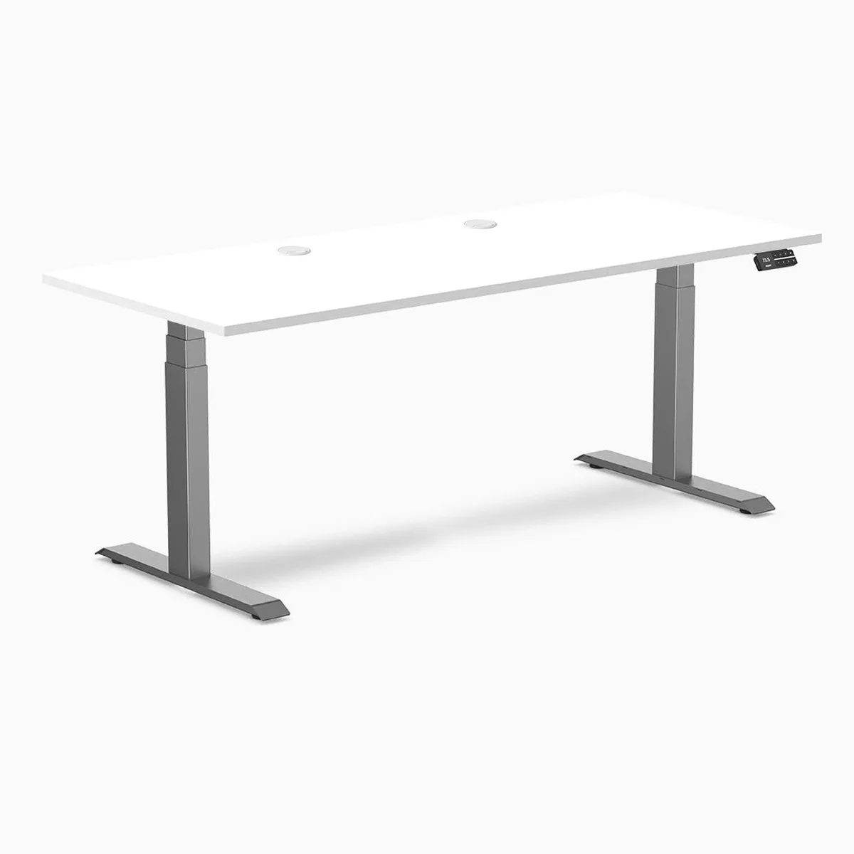 Desky Desky Dual Laminate Sit Stand Desk White 70.9 x 29.5 in Space Gray — product photo