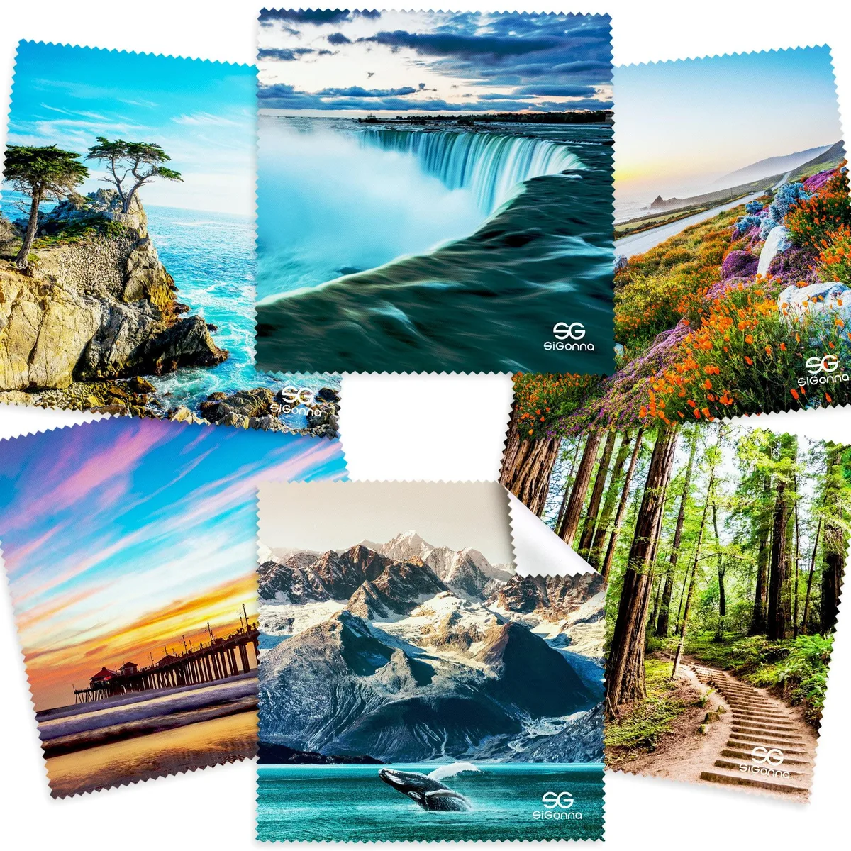  Microfiber Glass Care Cloths 6 Pack 15cm Printed — product photo