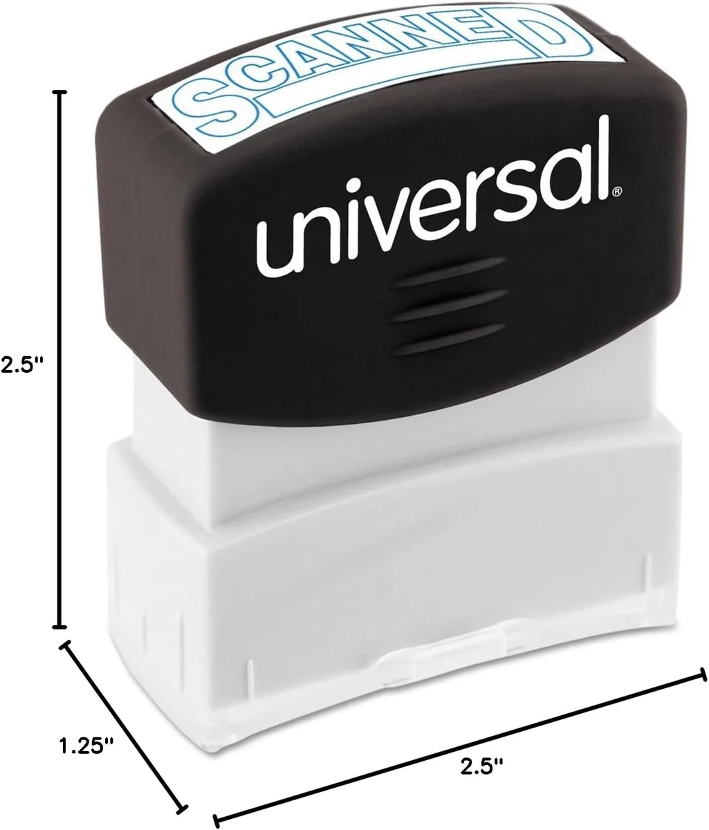 UNIVERSAL OFFICE PRODUCTS UNIVERSAL OFFICE PRODUCTS UNV10157 Message Stamp SCANNED Pre-Inked Blue — product photo