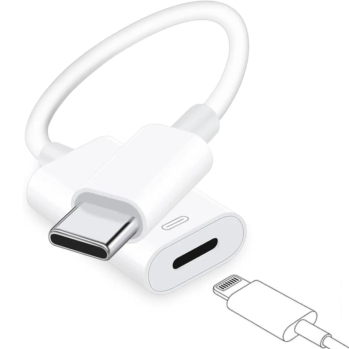  LecLooc USB C to Lightning Audio Adapter White — product photo