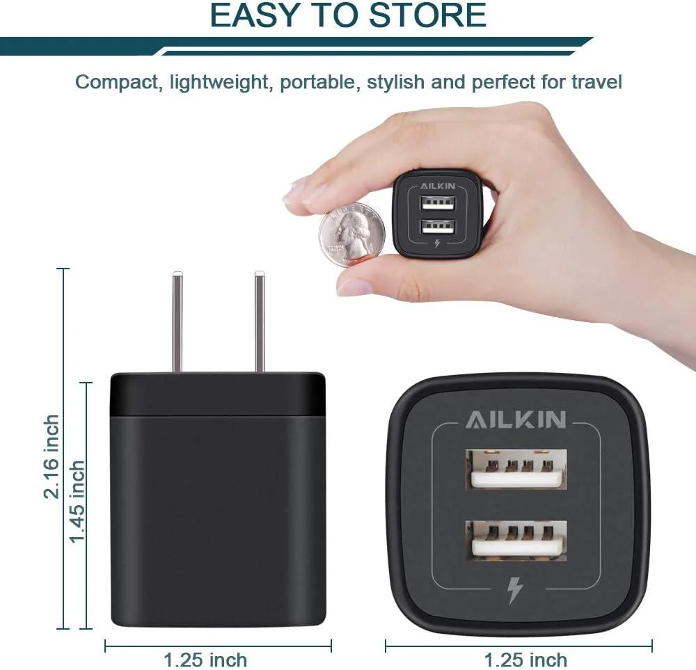 ONITOON ONITOON Dual-Port USB Wall Charger 5V 2.1A 100-240V — product photo