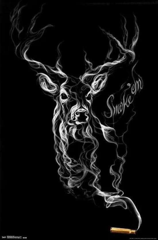 Buck Wear Smoke poster print 24 by 36 inches on heavy stock paper