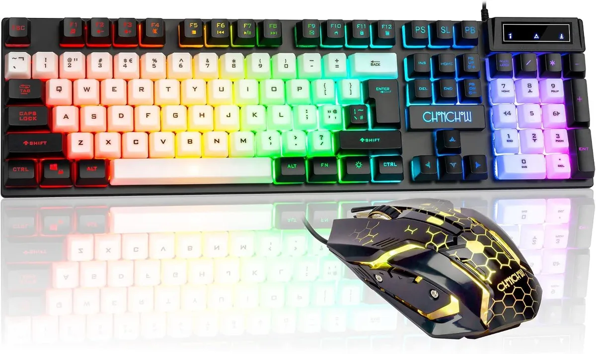 TUKO TUKO Full-Size Rainbow LED Gaming Keyboard & Mouse Combo — product photo