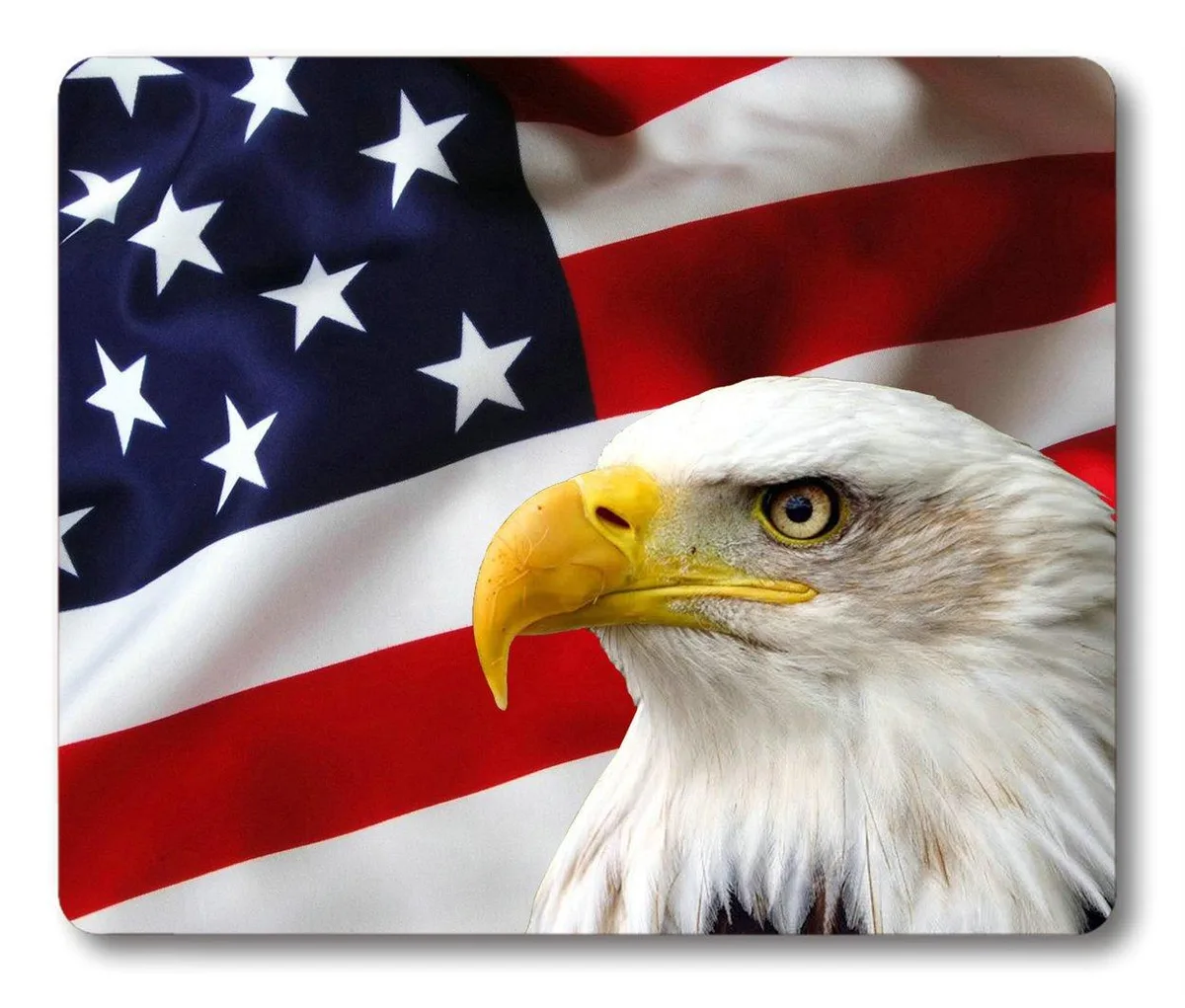 Smooffly Smooffly0060 Eagle on American Flag mouse pad 9.5x7.9 in — product photo