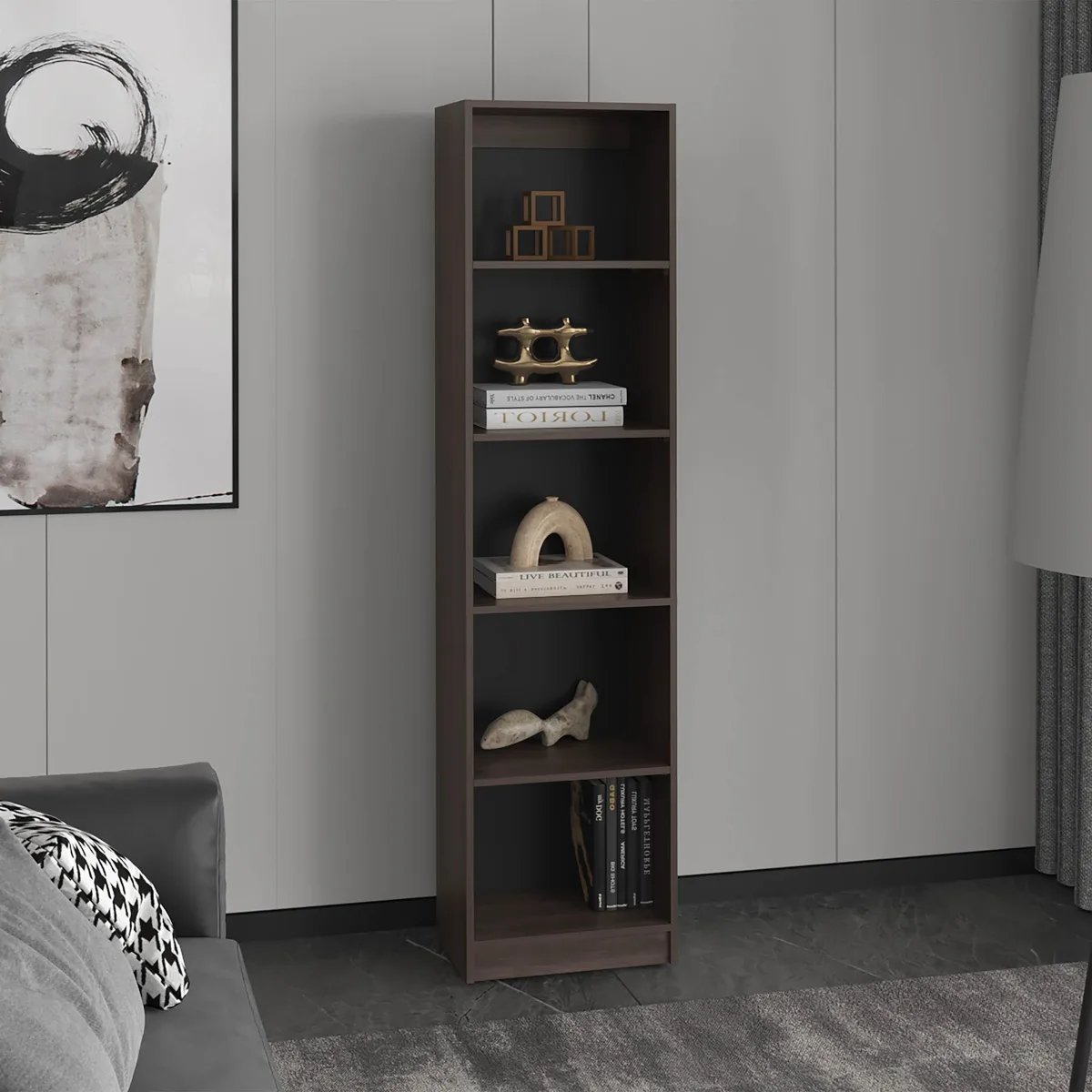 tuphen tuphen XS Bookcase Compact Bookshelf Dark Walnut Black Wengue — product photo