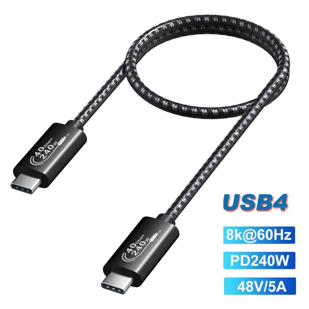 LUOM LUOM PQ006 USB4 cable USB C to USB C 240W 40Gbps 8K 1.5FT Black — product photo