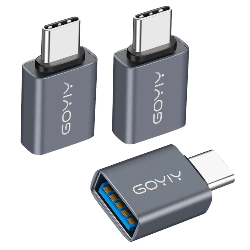  GOYIY USB-C to USB-A Adapter 10Gbps Grey 3-Pack — product photo
