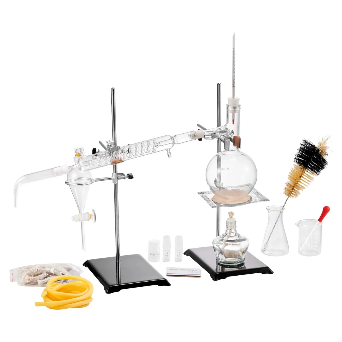VEVOR VEVOR 500ml Essential Oil Distillation Kit, 3.3 Borosilicate Glass, 24/40 Joints, 28 pcs — product photo