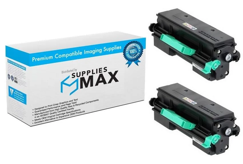 SuppliesMax SuppliesMax Black Toner Cartridge 2 Pack 6000 Pages Savin 407319_2PK — product photo