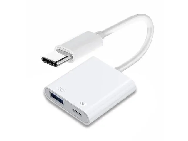 Small USB-C male to USB 3.0 Type-A female adapter, matte finish