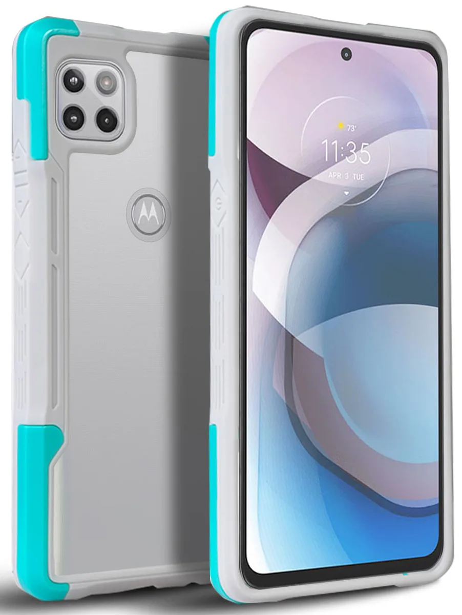 Nakedcellphone Nakedcellphone Hybrid Case Turquoise for Motorola One 5G Ace XT2113 — product photo