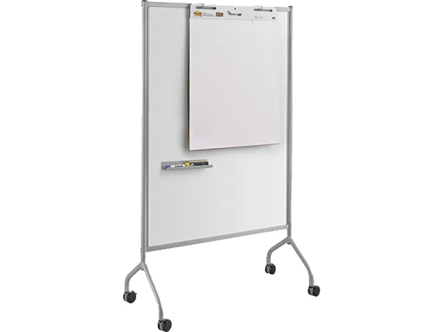 Safco Products Safco Products 8511GR Magnetic Whiteboard Screen 42" x 21 1/2" x 72" Gray White Supply — product photo